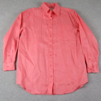 Camisa Top Westbound Mujer Mediana Lino Informal Bolsillo Abotonada Rosa Manga Larga Foto 1 de 4