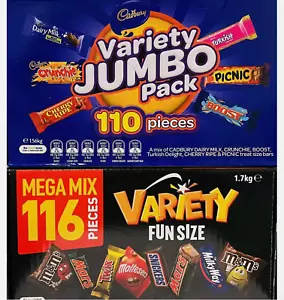 Mars 116 VARIETY MIX &/ Cadbury 110 VALUE JUMBO Pack Milk Chocolate Wholesale - Picture 1 of 4