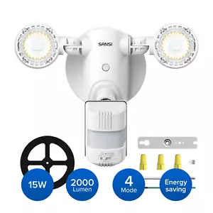 2000LM LED Motion Sensor Security Light 15W(200W Equiv.) Dusk to Dawn COC SANSI - Picture 1 of 13
