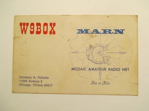 Postcard Ham Radio Reply Card Domenic Pallotto Chicago Illinois IL Mosaic - Picture 1 of 2