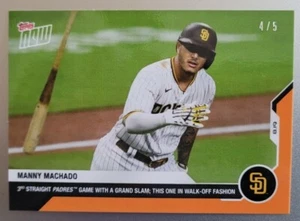 Manny Machado - SLAM DIEGO - ORANGE PARALLEL #'d 4/5 Topps Now #132 - PR: 474 - Picture 1 of 3