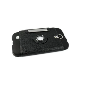 NEW ELEGANI 360 Rotating Vegan PU Leather Case Stand for Samsung Galaxy S4 Black - Picture 1 of 4