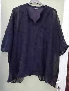 EX YOURS LADIES BLACK LINED TEXTURED CAPE TOP NEW (ref 571) - Picture 1 of 2