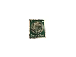 Paul von Hindenburg Briefmarke 6 Deutsches Reich Mehrfach gestempelt KASSEL Grün - Bild 1 von 2