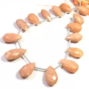 Orange Pear Gemstone Beads 8"Strand Natural Amazonite Faceted Beads DIY LC-1739 - Picture 1 of 6