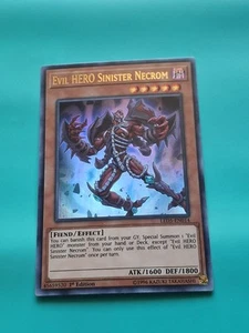 Yugioh - Evil Hero Sinister Necrom Ultra Rare 1st Edition LED5-EN014 LP - Foto 1 di 2