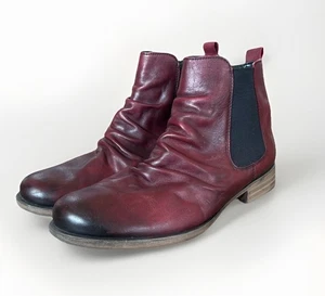 Botines Chelsea acanalados Remonte R0973-35 para mujer 10 cuero rojo sangre de buey cómodos - Imagen 1 de 12