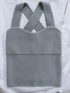 Abercrombie & Fitch osmanischer gerippter Cropped Pullover Tanktop XS hellgrün neu mit Etikett - Bild 1 von 9
