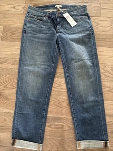 Eileen Fisher Jeans Boyfriend 8P Petite Blue Aged Indigo Organic Cotton NWT $178 - Picture 1 of 8