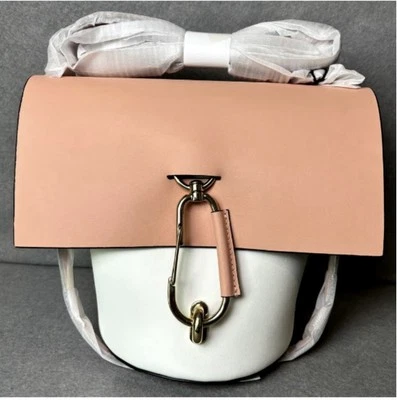 Zac Posen Belay 斜挎包手提包粉色拼色全新带标签 $325 Avante Garde  — 第 1/4 张图片