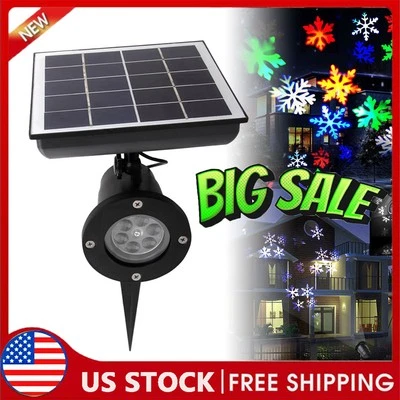 Уличные рождественские огни лазерный проектор на солнечной энергии снежинка IP65 ET - Изображение 1 из 4