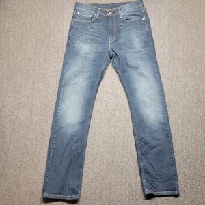 Jeans Levis uomo 31x32 slim dritto lavaggio scuro denim vita media anni 90 invecchiato - Foto 1 di 16