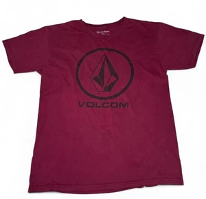VOLCOM SIZE MEDIUM BURGUNDY SHORT SLEEVE SHIRT CLASSIC STONE LOGO - Picture 1 of 5