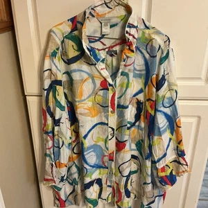 Blusa donna multipla manica lunga.  3X Astratto.  - Foto 1 di 3