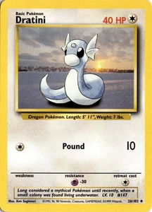 Pokémon Dratini Base Set Unlimited 026/102 Uncommon Light Play LP Card Scan Vint - Picture 1 of 2
