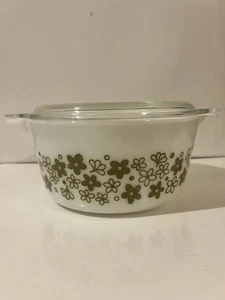 Pyrex Spring Blossom Crazy Daisy weiß 474-B Deckel 474-C Kasserolle Schüssel 1,5 Quart USA - Bild 1 von 9