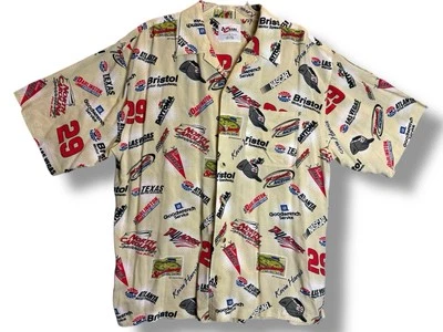 Chase Authentics Men's Large Nascar #29 Kevin Harvick Button Up Hawaiian Shirt - Image 1 of 4