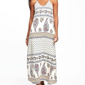 Old Navy Boho Blumen Spaghettiträger Maxikleid Gr. XS Neu mit Etikett - Bild 1 von 9