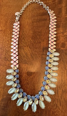 Collar de piedra facetada multicolor tono plata Stella And Dot 9"  Foto 1 de 4