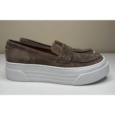 J/Slides NYC Ava Platform Loafer Womens 9.5M Sand Suede Cushioned Slip On - Image 1 of 4