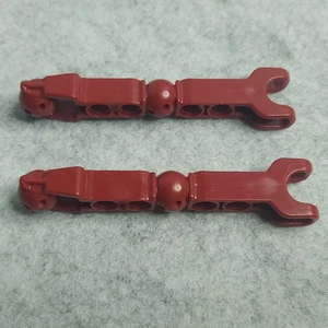 LEGO Dark Red x2 90613 Beam 4 Hero Factory with Ball Joint and Ball Socket - Picture 1 of 5