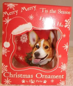 E&S PETS DOG CHRISTMAS ORNAMENT "WELSH CORGI" WITH BOX 3 1/2" TALL - Picture 1 of 2