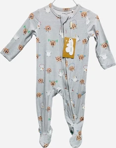 Neu mit Etikett Angel Dear Trainingskekse & milchgrauer Pyjama-Schlafanzug mit Füßen, 6-9 Monate - Bild 1 von 3