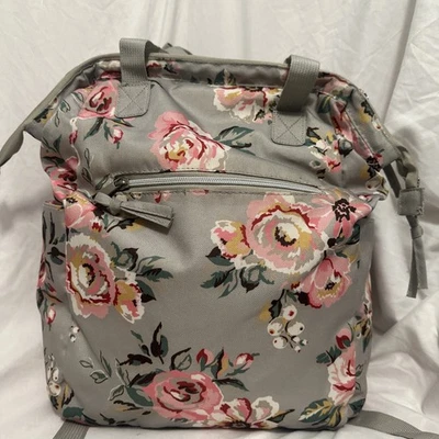 Mochila Bolsa de Pañales Rosa Estampado Floral con Cambiador Múltiples Bolsillos Nueva con Etiquetas Foto 1 de 4