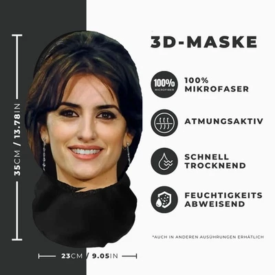 Realistische  3D-Druck Vollgesichtsmaske – Atmungsaktiv, Witz - Bild 1 von 3