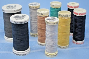 9 LOT GUTERMANN SULKY POLYESTER TALL THREAD SPOOLS - Picture 1 of 11