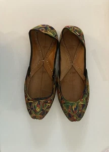 Pisos bordados de Pakistán EE. UU. talla 7,5 nuevos - Imagen 1 de 5