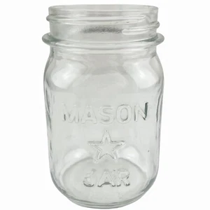Vintage Mason Star Jar Pint Canning Embossed Clear Marked 75 Farmhouse No Lid 5" - Picture 1 of 9