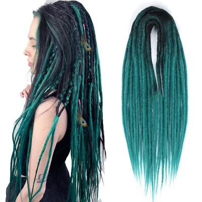 24" Long Double Ended Dreadlock Extensions DE Dreads Reggae Dreads Hip Hop Locs - Image 1 of 4