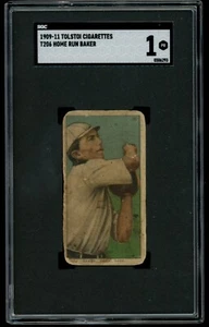 T206 TOLSTOI Home Run Baker ROOKIE HOF SGC 1 - Imagen 1 de 2