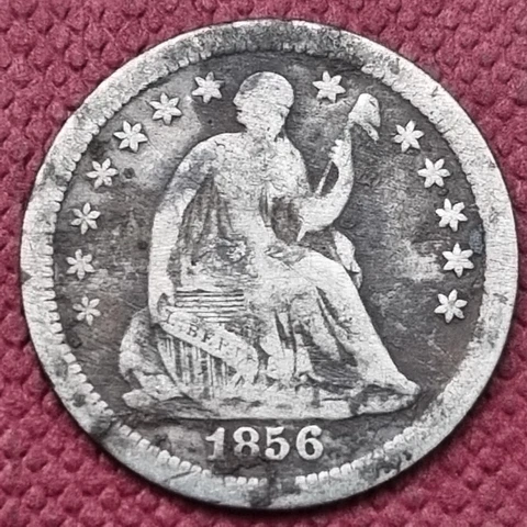 1856 O Seated Liberty Half Dime 5c Better Grade VF Details #56092 Cover