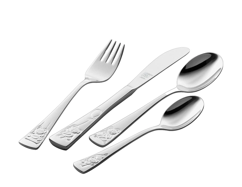 Zwilling Teddy 4-tlg. Kinderbesteck 18/10 Edelstahl Kids Silber Rostfrei - Bild 1 von 1