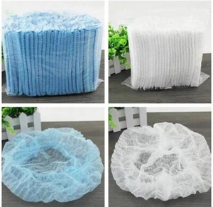 100Pcs Sombrero desechable de red para el cabello Hairnet Dust Head Cover Stretch Hat - Imagen 1 de 9