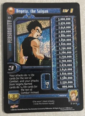 2004 Score Dragon Ball GT Vegeta, The Saiyan FOIL HOLO Rare #2 LV1 NRMT/MT - Image 1 of 2