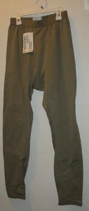 New Us Army Cold Weather Drawers Bottoms Grid Fleece Pants Thermal Brown Small - Picture 1 of 5