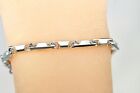 925 Sterling Silver Bracelet Extra Heavy Weight Thick Links Rhodium 8" Bracelet