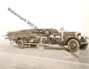 Pirsch City Service Ladder Fire Truck Canton Ohio VTG Photograph Print 8.5x11" - Picture 1 of 1