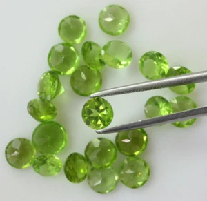 Wholesale Peridot Green Colour Round 5mm Faceted Loose gemstones Lot 200 Pieces - Picture 1 of 5