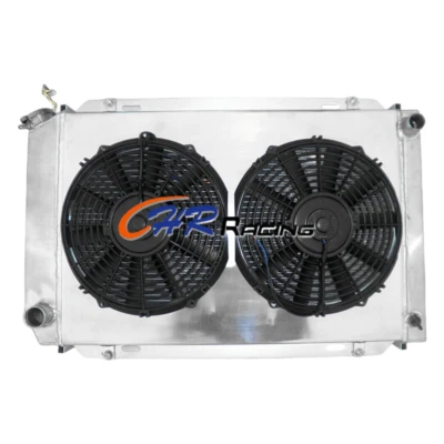 Radiador de alumínio + cobertura + ventilador para 1979-1993 Ford Mustang GT LX/ LTD L4 V6 V8 MT - Imagem 1 de 4