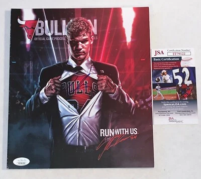 Lauri Markkanen signed Chicago Bulls Official Game Program autographed JSA - Image 1 of 2