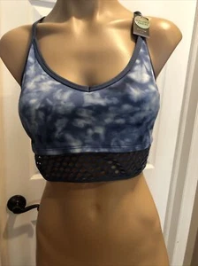 Reggiseno sportivo Victoria's Secret ROSA ULTIMATE blu tie dye supporto leggero nuovo con etichette GRANDE - Foto 1 di 6