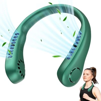 Ventilateur Cou Portable Silencieux USB Rechargeable Vitesse Réglable Sans Pales - Photo 1/4