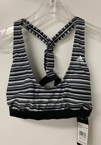 $54 womens ADIDAS size MEDIUM V-Back Sport Bikini Top black & white - Picture 1 of 5