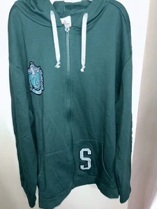 Harry Potter Slytherin Logo Lightweight Hoodie Full Zip Grün Damen Gr. XL - Bild 1 von 5