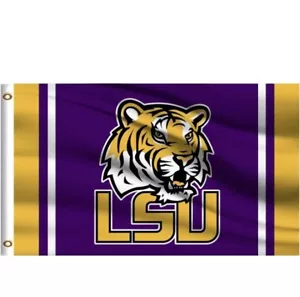 LSU Tigers Flag 3x5 Football Louisiana State University NEW Fast FREE Shipping - Picture 1 of 2