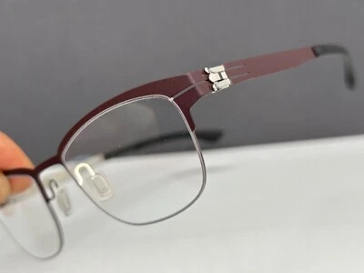 Ic! Monturas de gafas Berlin mujer rojo marrón plata mate perla Sulley Burdeos Np Foto 1 de 4